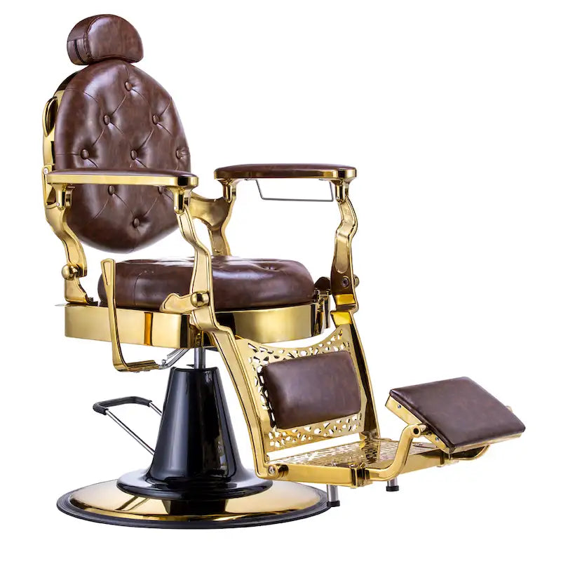 Karma Gold Coast Barber Chair - Brown/Gold