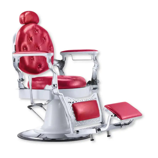 Karma Gold Coast Barber Chair - Red/White/Chrome